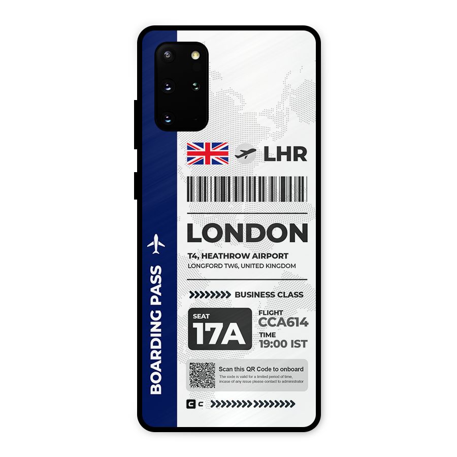 International Boarding Pass London Metal Back Case for Galaxy S20 Plus