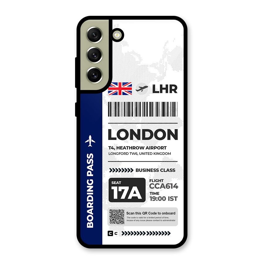 International Boarding Pass London Metal Back Case for Galaxy S21 FE 5G (2023)