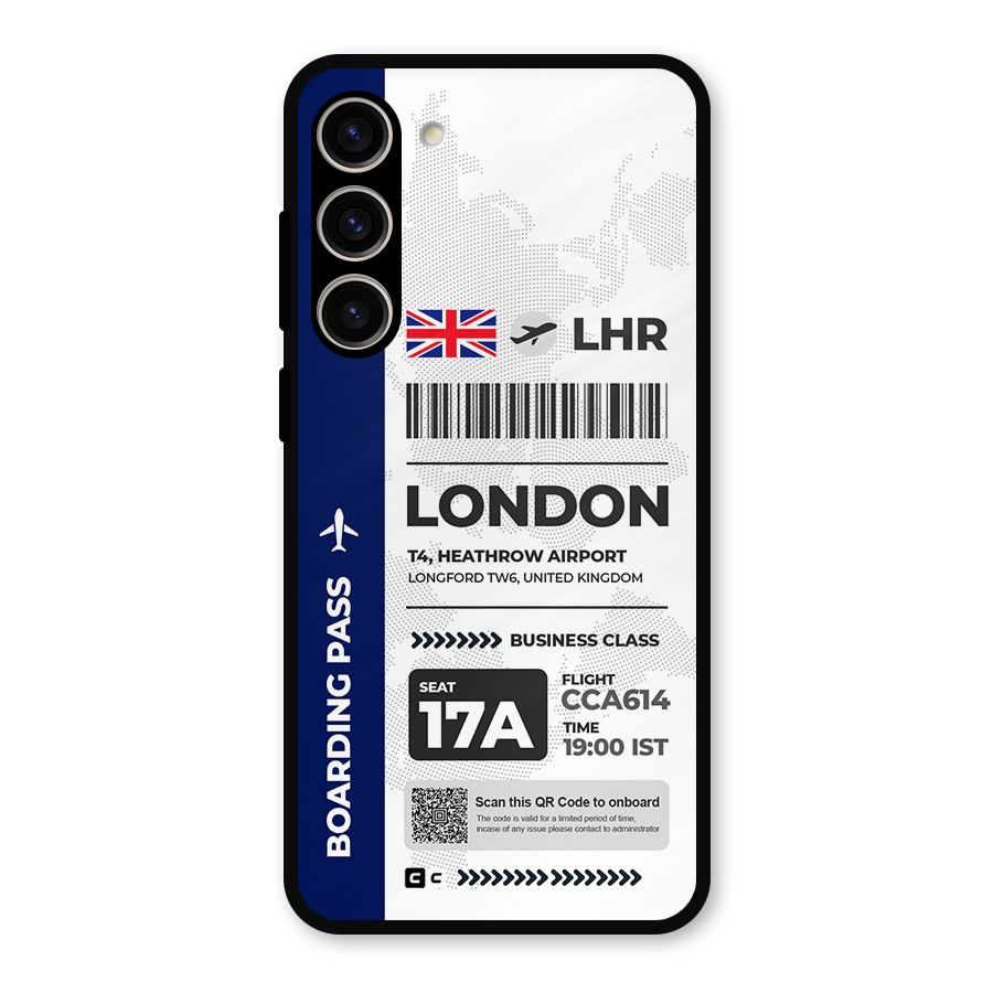 International Boarding Pass London Metal Back Case for Galaxy S23 Plus