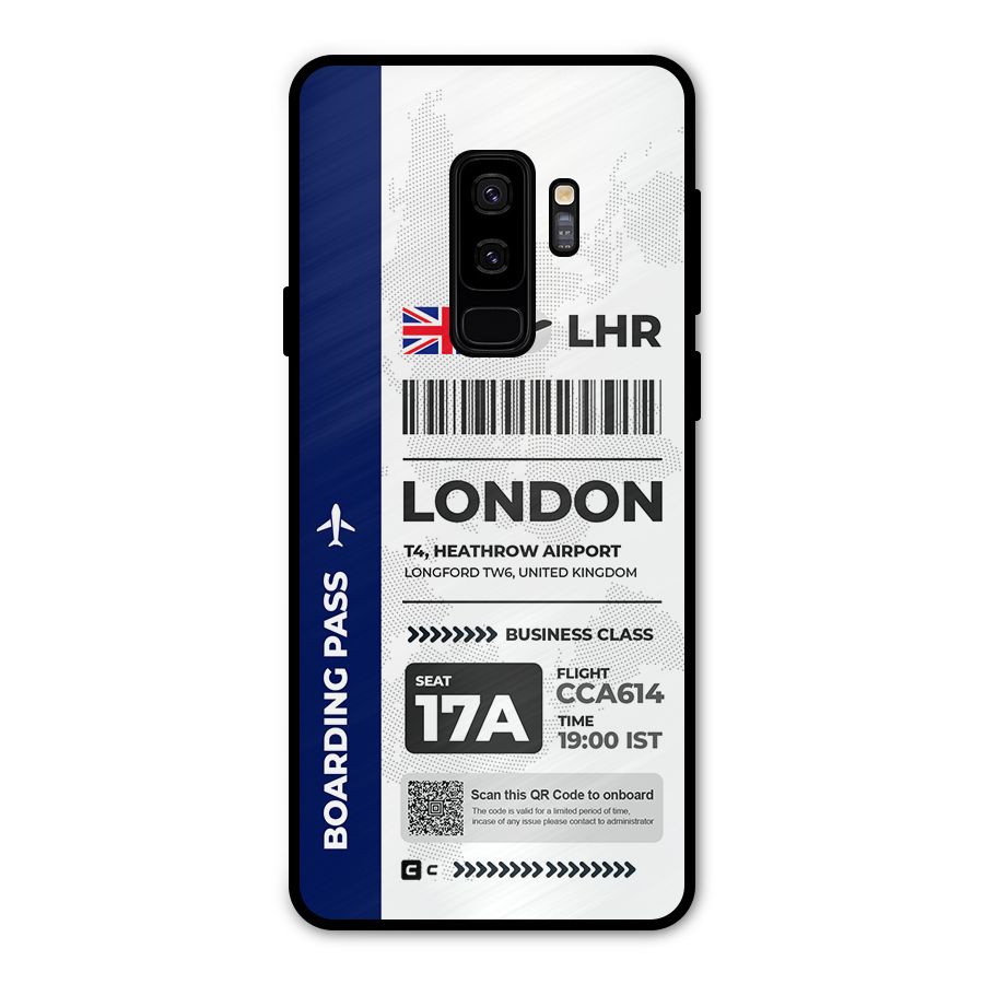 International Boarding Pass London Metal Back Case for Galaxy S9 Plus