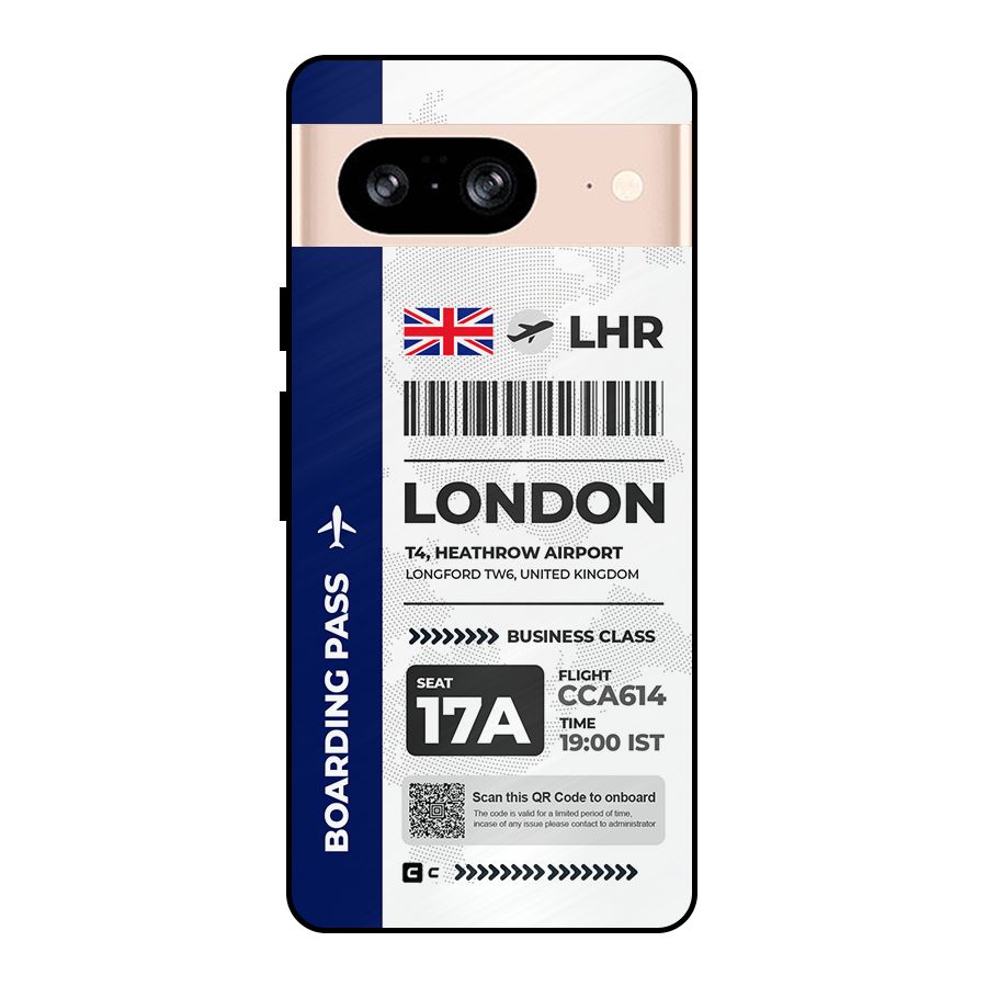 International Boarding Pass London Metal Back Case for Google Pixel 8