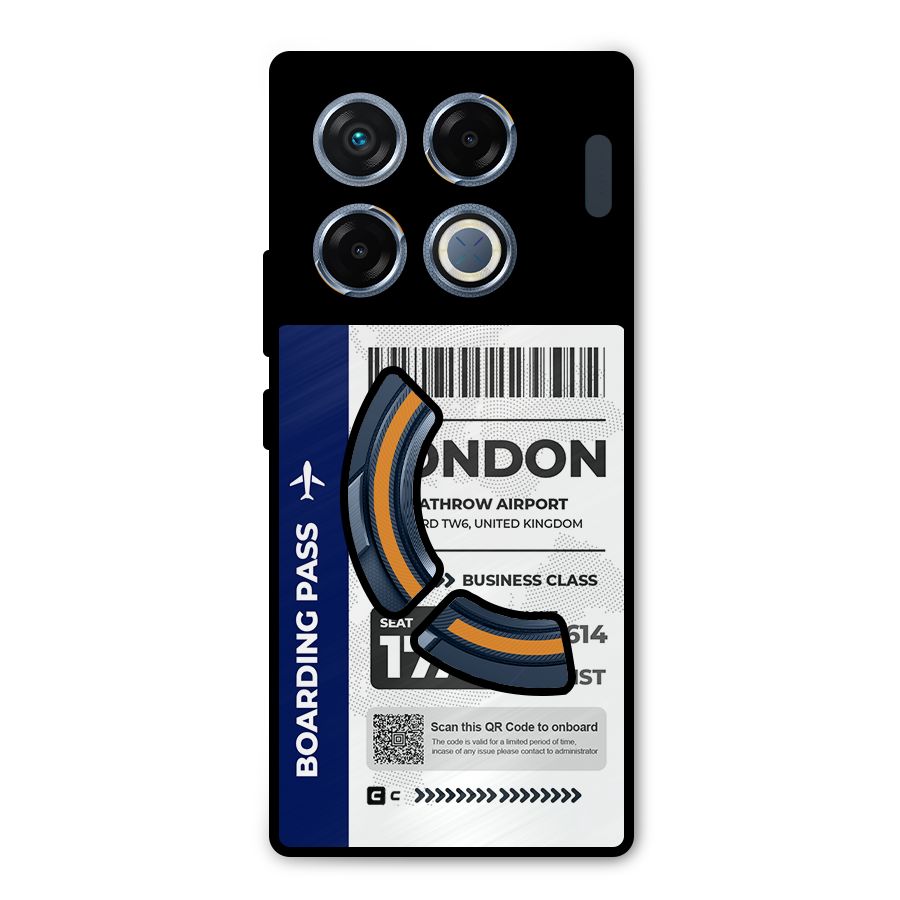 International Boarding Pass London Metal Back Case for Infinix GT 20 Pro