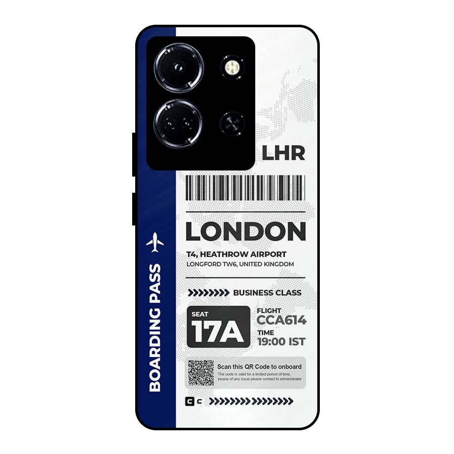 International Boarding Pass London Metal Back Case for Infinix Note 30 5G