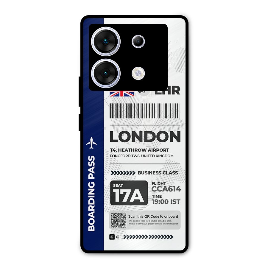 International Boarding Pass London Metal Back Case for Infinix Zero 30 5G