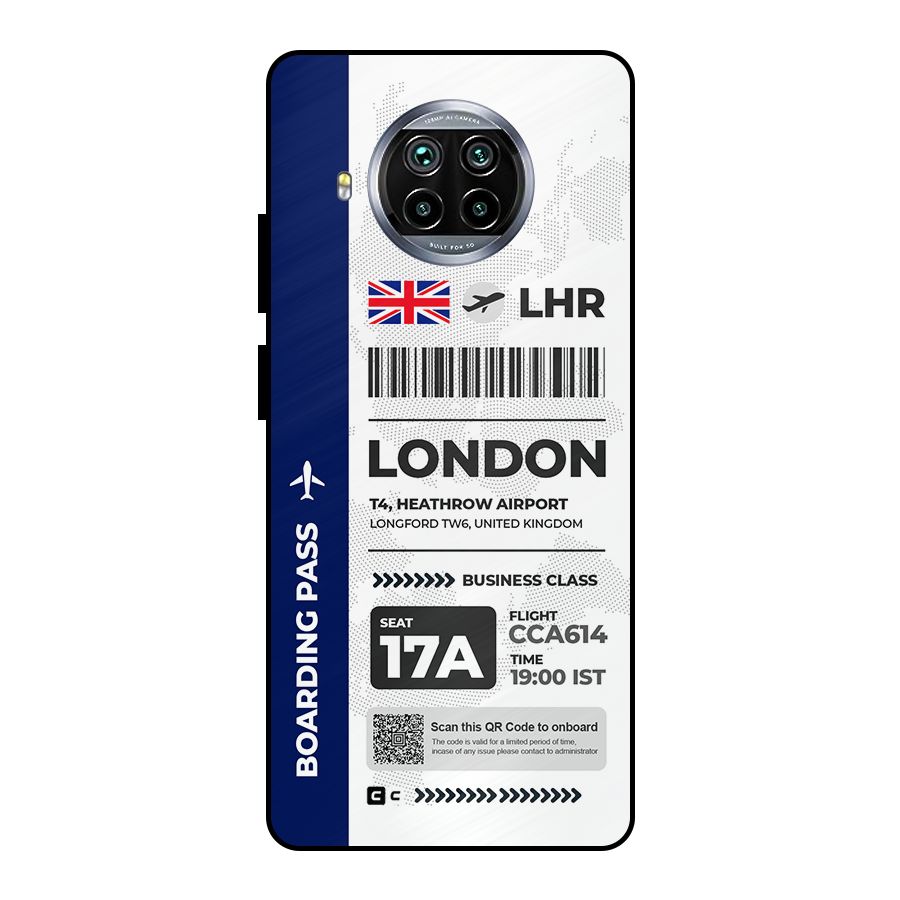 International Boarding Pass London Metal Back Case for Mi 10i