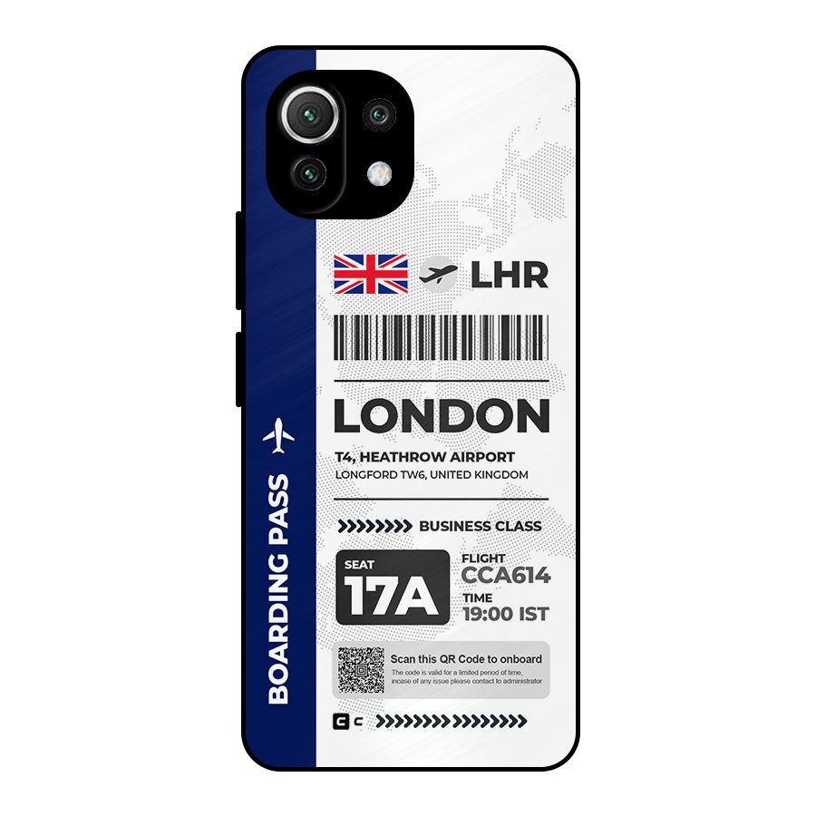 International Boarding Pass London Metal Back Case for Mi 11 Lite