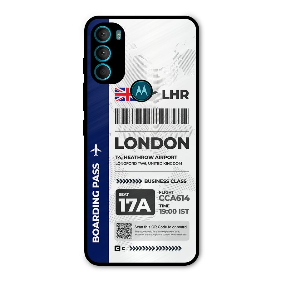 International Boarding Pass London Metal Back Case for Moto G71 5G