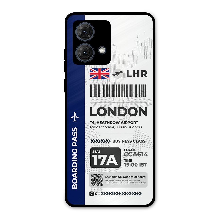 International Boarding Pass London Metal Back Case for Moto G84