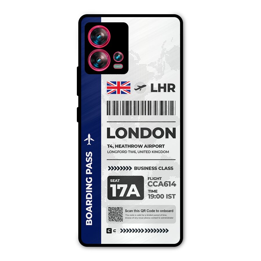 International Boarding Pass London Metal Back Case for Motorola Edge 30 Fusion