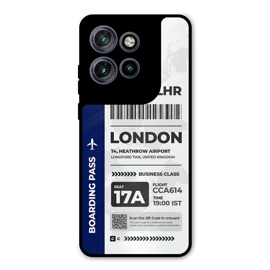 International Boarding Pass London Metal Back Case for Motorola Edge 50 Neo