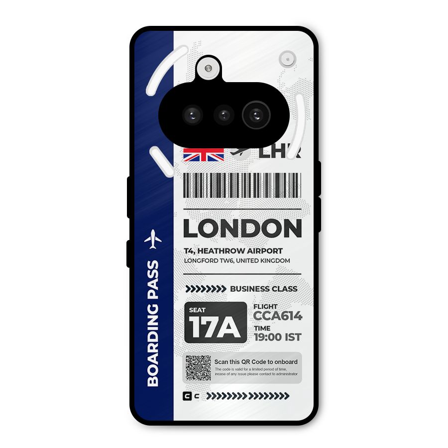 International Boarding Pass London Metal Back Case for Nothing Phone 3a