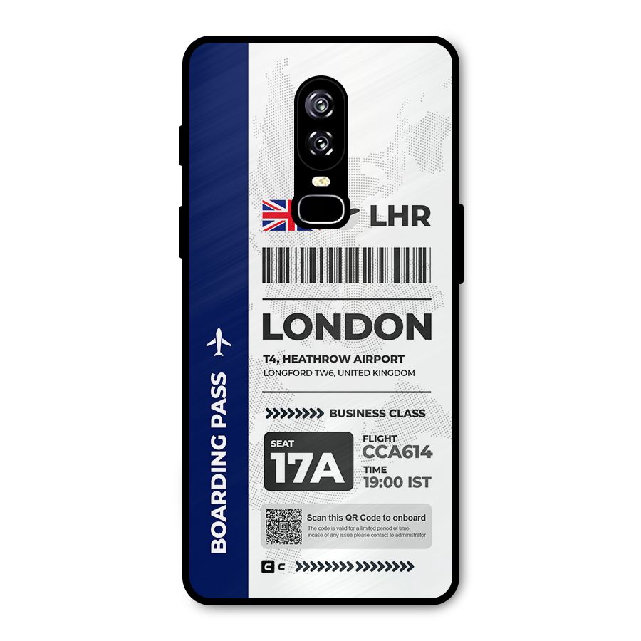 International Boarding Pass London Metal Back Case for OnePlus 6