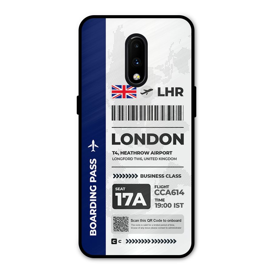 International Boarding Pass London Metal Back Case for OnePlus 7
