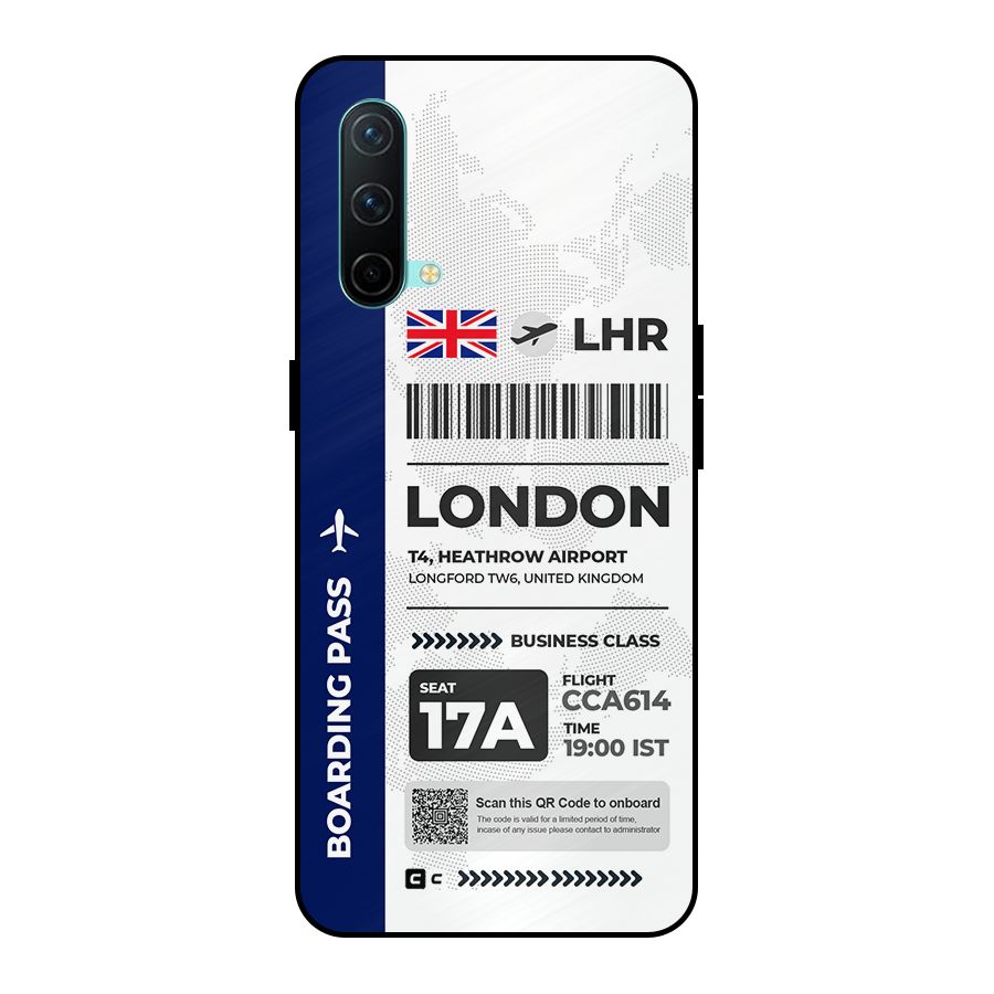 International Boarding Pass London Metal Back Case for OnePlus Nord CE 5G