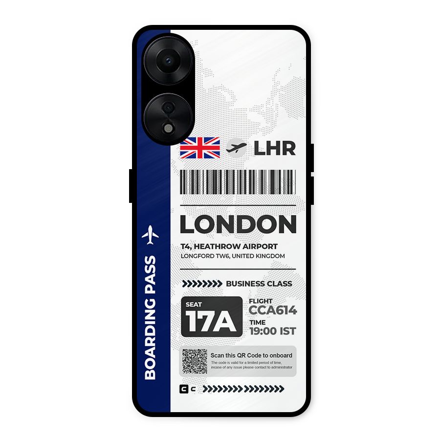 International Boarding Pass London Metal Back Case for Oppo A78 5G