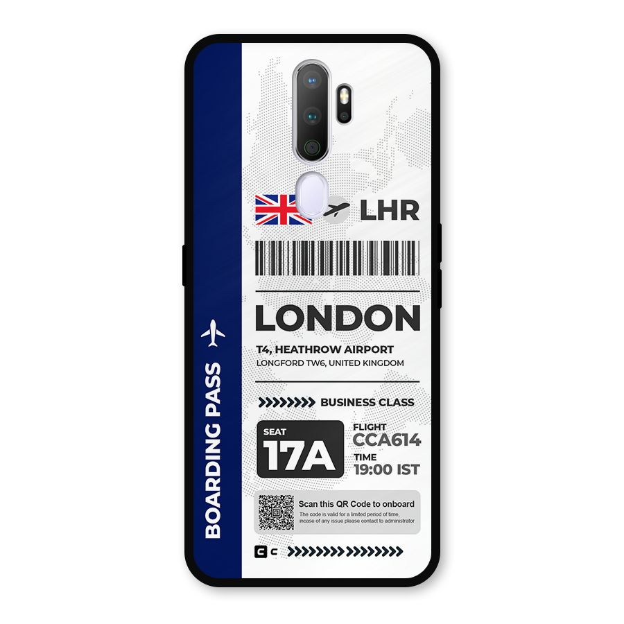 International Boarding Pass London Metal Back Case for Oppo A9 (2020)