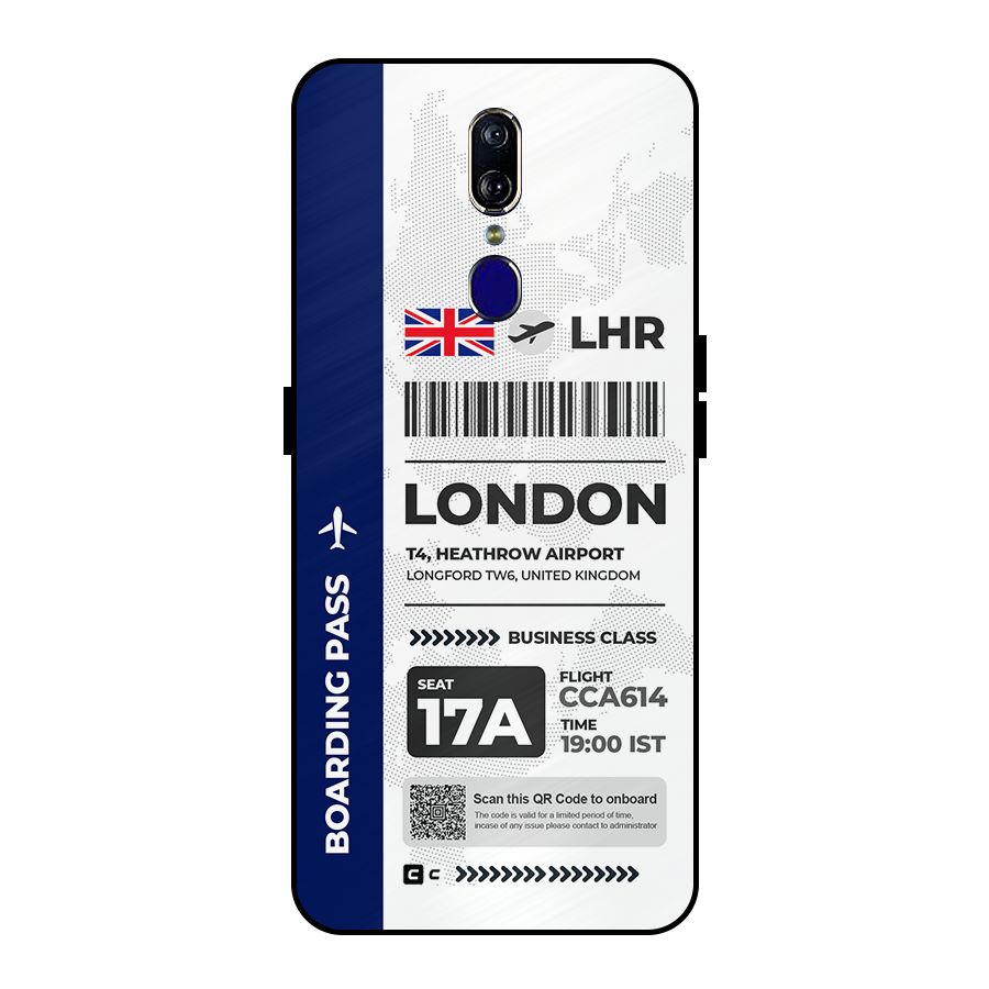 International Boarding Pass London Metal Back Case for Oppo F11