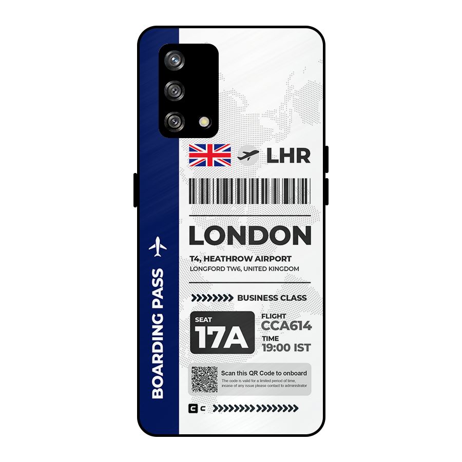 International Boarding Pass London Metal Back Case for Oppo F19