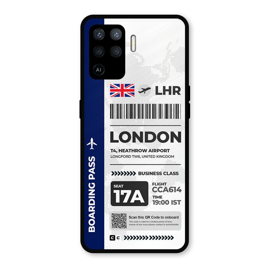International Boarding Pass London Metal Back Case for Oppo F19 Pro