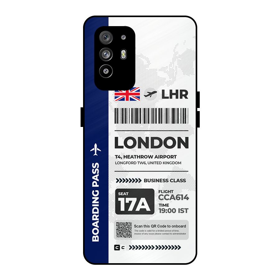 International Boarding Pass London Metal Back Case for Oppo F19 Pro Plus 5G