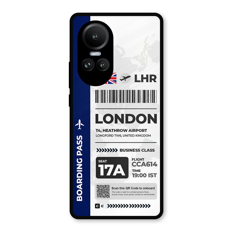 International Boarding Pass London Metal Back Case for Oppo Reno10