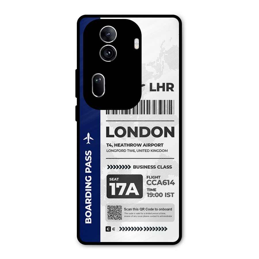International Boarding Pass London Metal Back Case for Oppo Reno11 Pro 5G