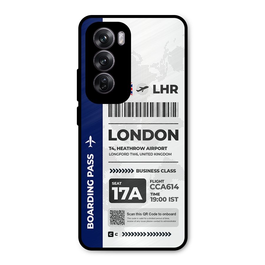 International Boarding Pass London Metal Back Case for Oppo Reno12 Pro