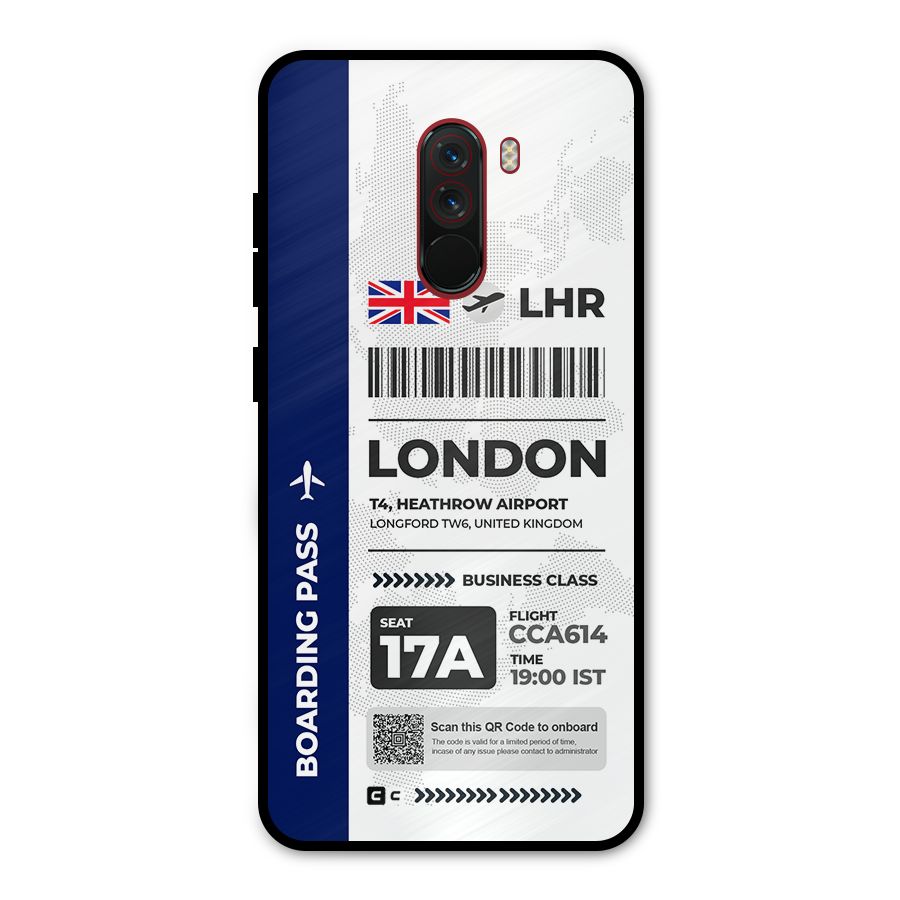 International Boarding Pass London Metal Back Case for Poco F1