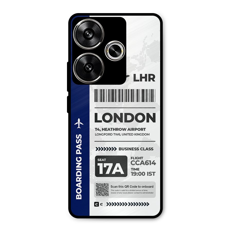 International Boarding Pass London Metal Back Case for Poco F6