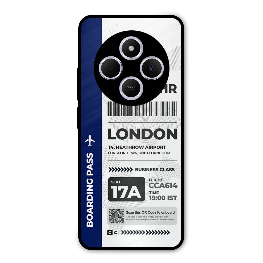 International Boarding Pass London Metal Back Case for Poco M7