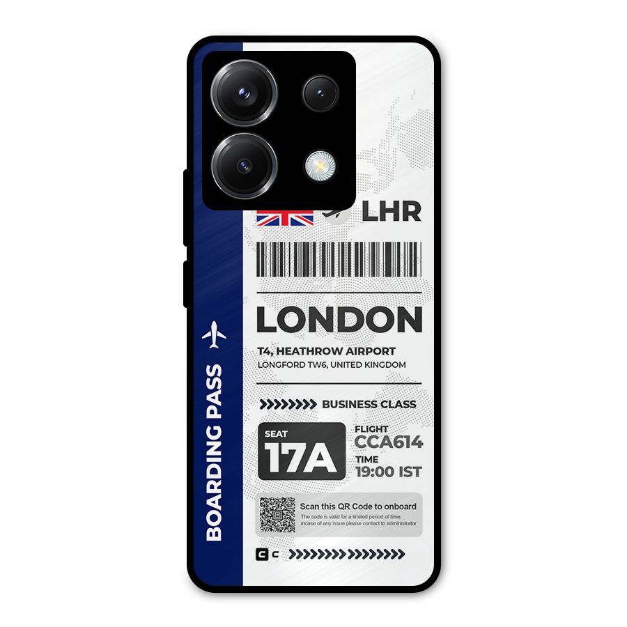 International Boarding Pass London Metal Back Case for Poco X6