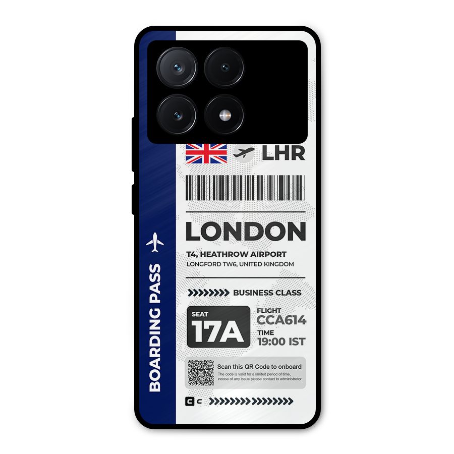 International Boarding Pass London Metal Back Case for Poco X6 Pro