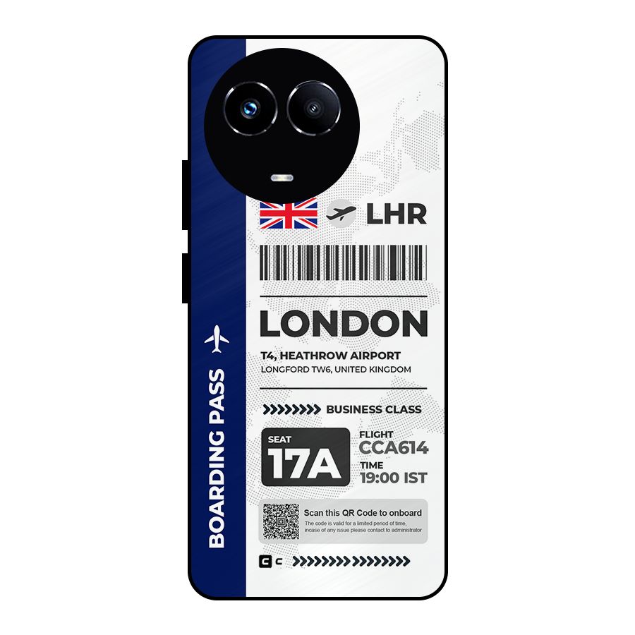 International Boarding Pass London Metal Back Case for Realme 11 5G