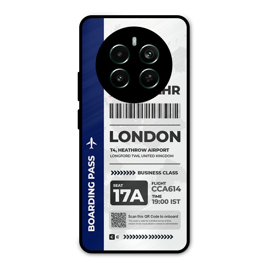 International Boarding Pass London Metal Back Case for Realme 12 Pro Plus