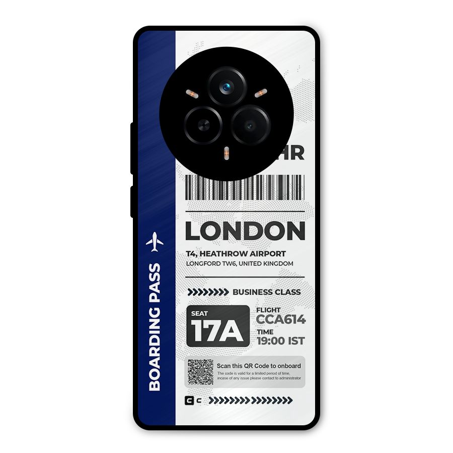 International Boarding Pass London Metal Back Case for Realme 14 Pro