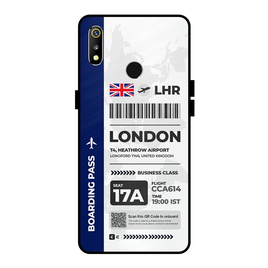 International Boarding Pass London Metal Back Case for Realme 3