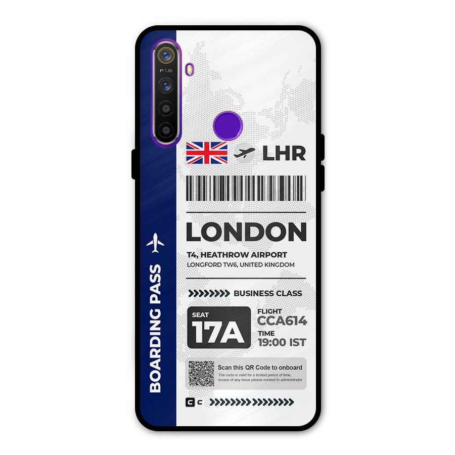 International Boarding Pass London Metal Back Case for Realme 5