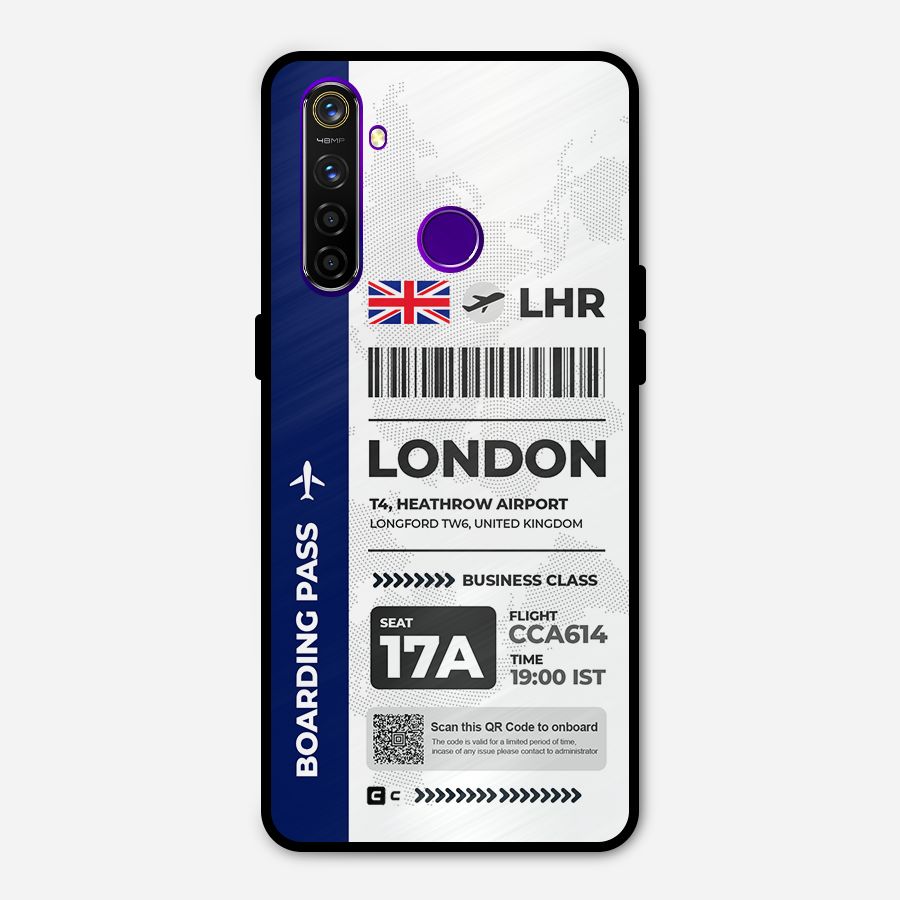 International Boarding Pass London Metal Back Case for Realme 5 Pro
