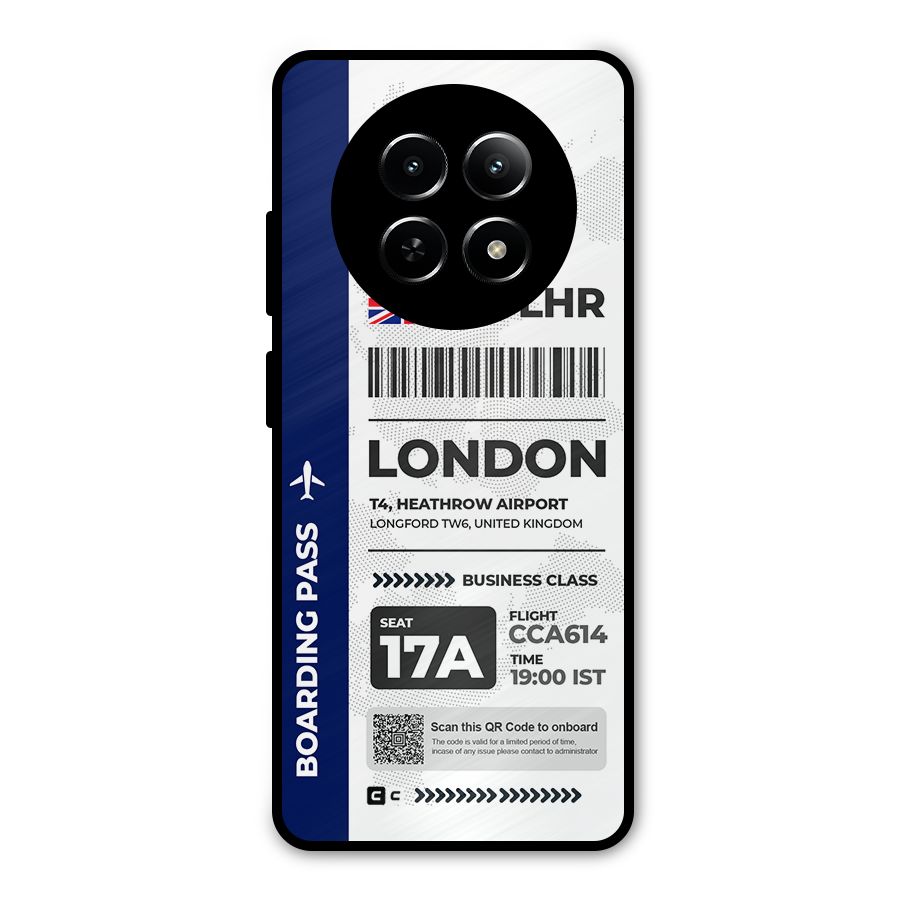 International Boarding Pass London Metal Back Case for Realme Narzo 70x 5G