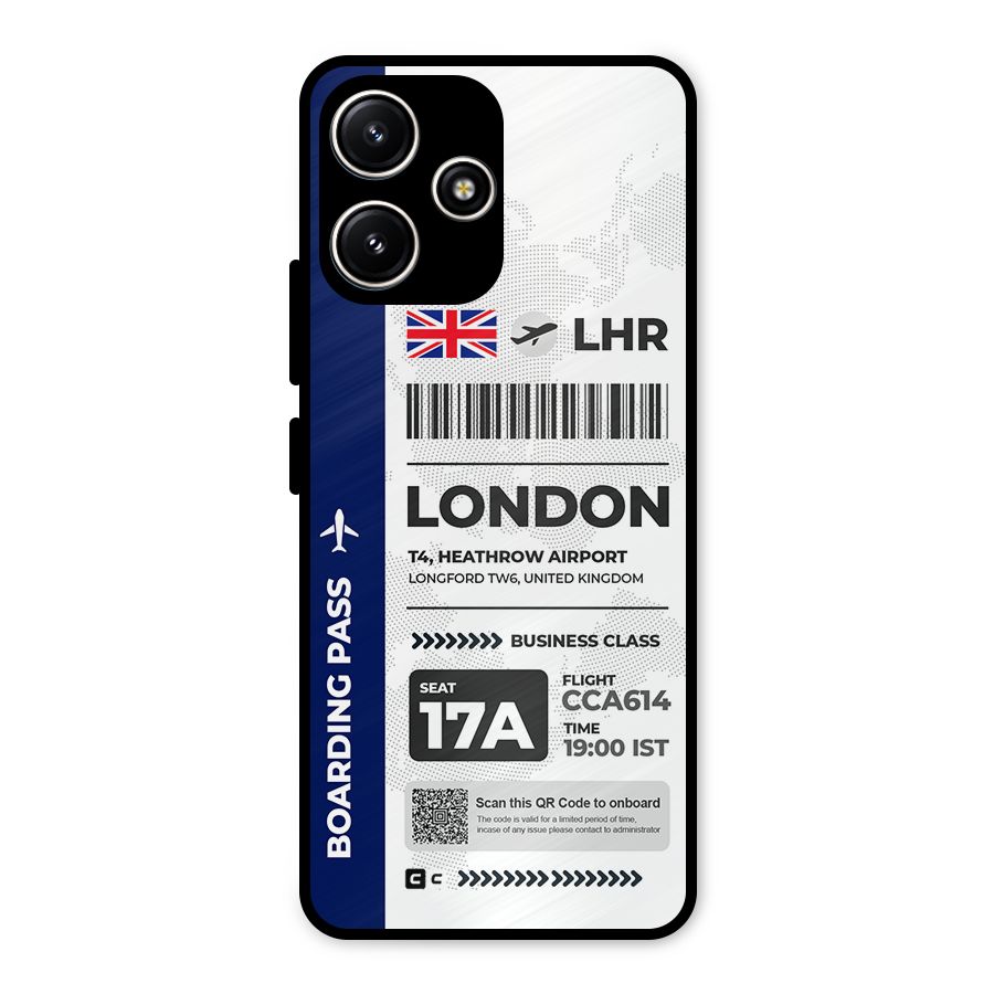 International Boarding Pass London Metal Back Case for Redmi 12 5G