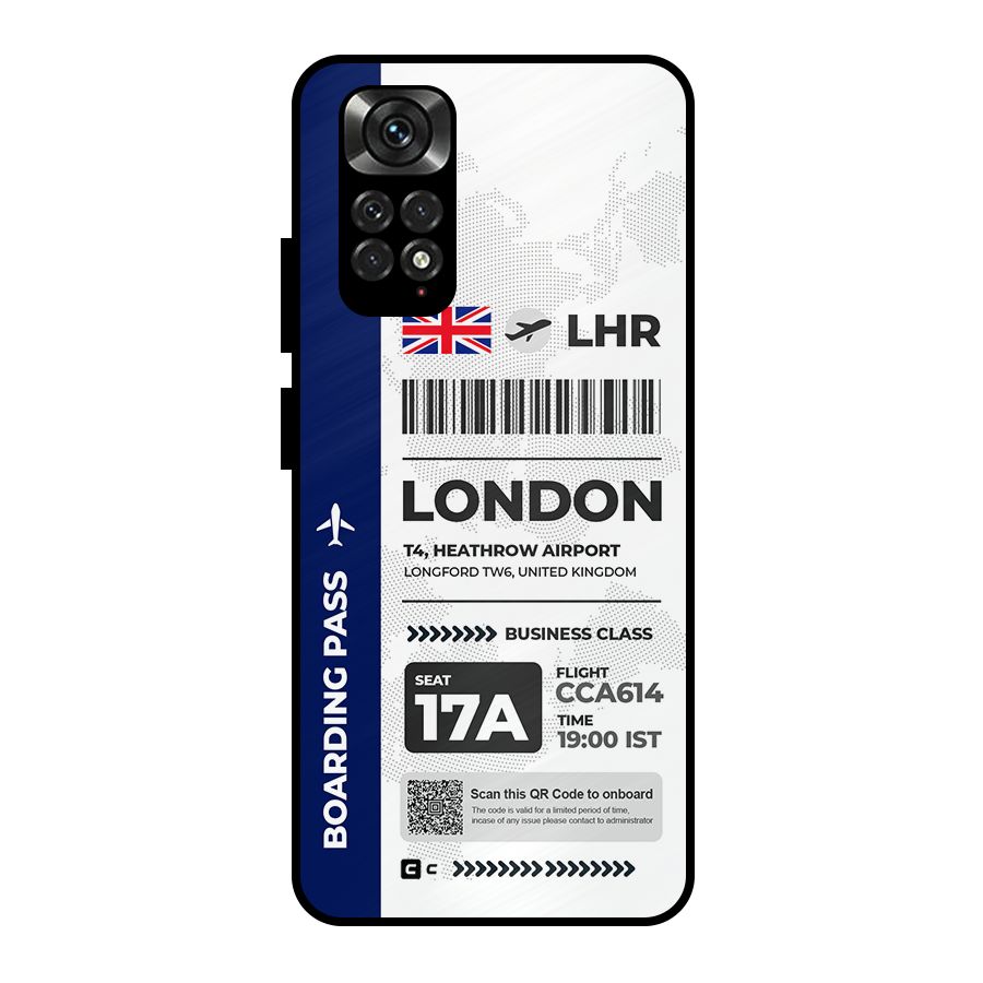 International Boarding Pass London Metal Back Case for Redmi Note 11 Pro Plus 5G