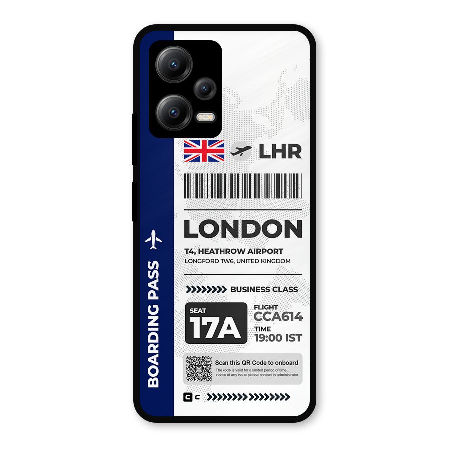International Boarding Pass London Metal Back Case for Redmi Note 12 5G