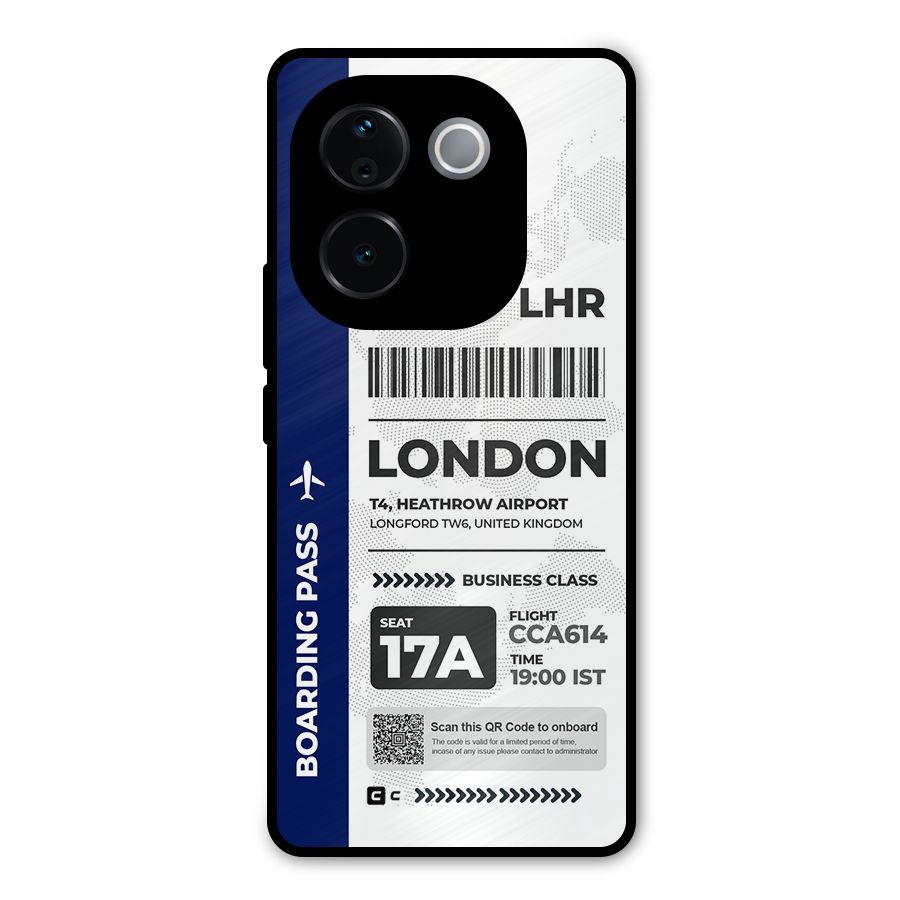 International Boarding Pass London Metal Back Case for Vivo T3 Pro