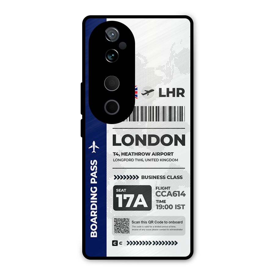 International Boarding Pass London Metal Back Case for Vivo T3 Ultra