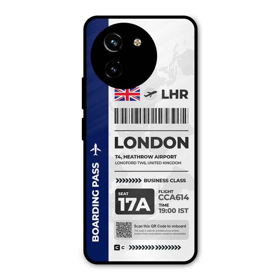 International Boarding Pass London Metal Back Case for Vivo T3x