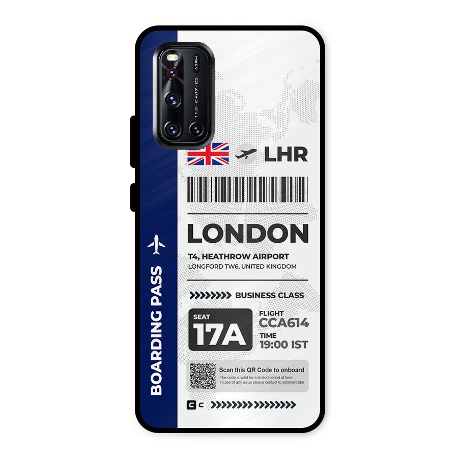 International Boarding Pass London Metal Back Case for Vivo V19