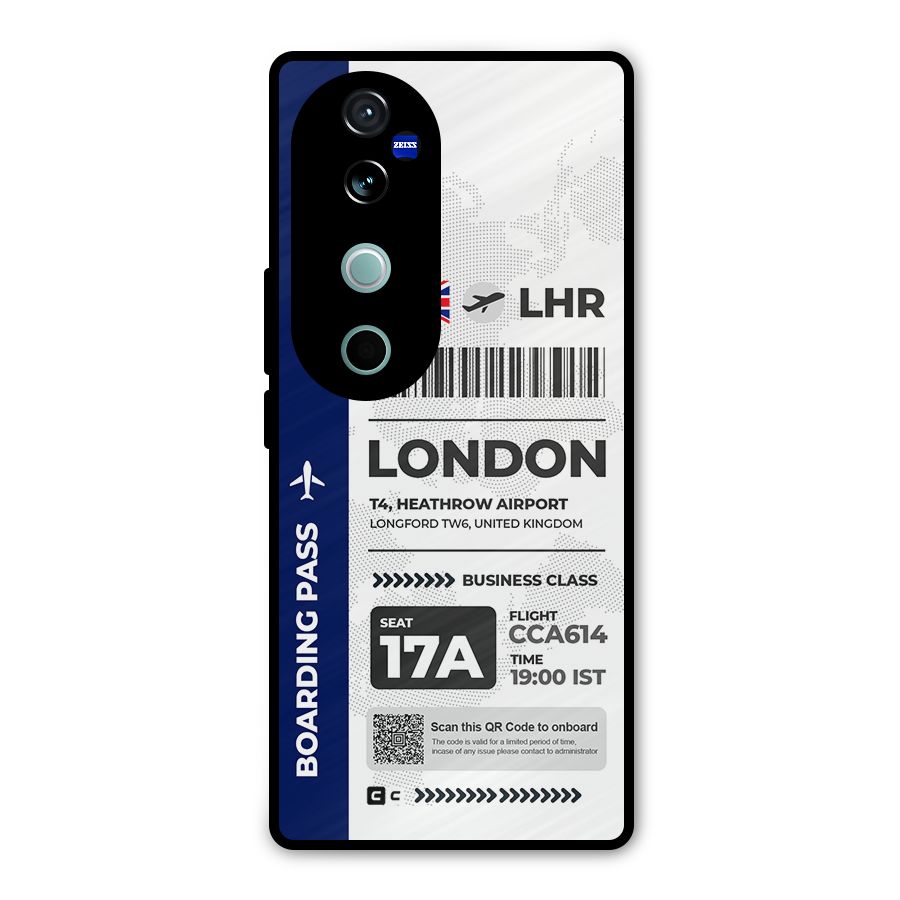 International Boarding Pass London Metal Back Case for Vivo V40