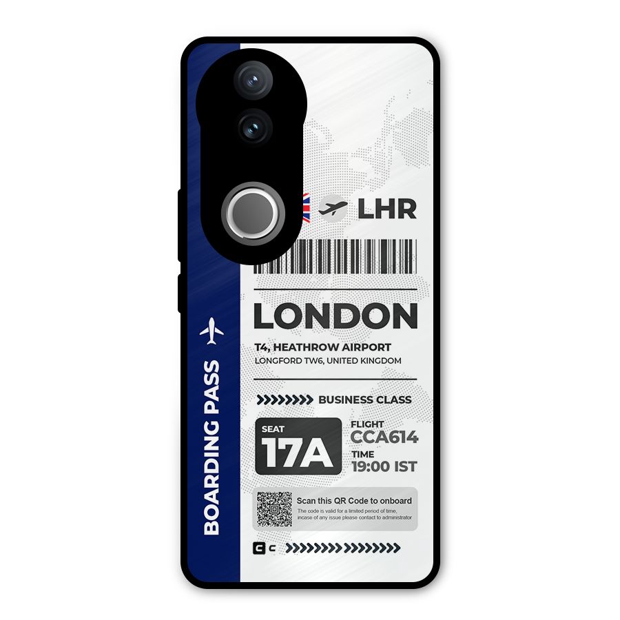 International Boarding Pass London Metal Back Case for Vivo V50