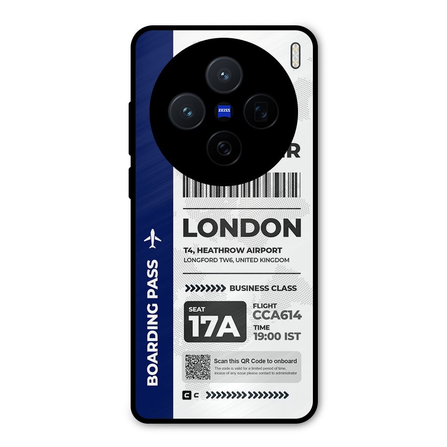 International Boarding Pass London Metal Back Case for Vivo X200