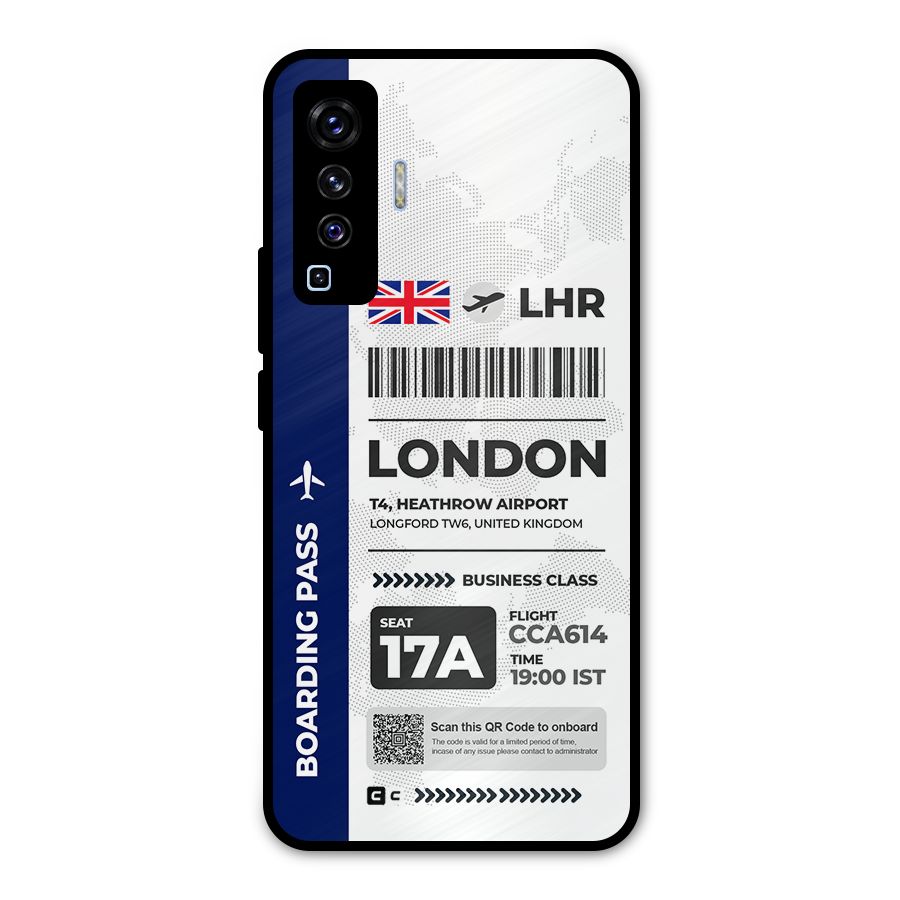 International Boarding Pass London Metal Back Case for Vivo X50
